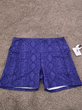 ALive Purple Snake-Print Women's Active Shorts Size XL